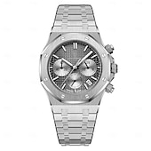 cheap Mechanical Watches-Men Mechanical Watch Quartz Watch Retro Vintage Wristwatch Luminous LED Back Light Chronograph Waterproof Stainless Steel Watch