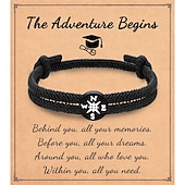 cheap Graduation Season-2 PC Cross Braided Rope Bracelet for Men Boys Christmas Valentines Graduation Easter Christian Baptism Gifts Couple