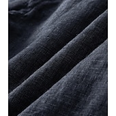 baratos Calções Elite Masculinos-Shorts masculino 100% linho liso na altura do joelho, para escritório, uso diário, férias, estilo étnico, azul escuro, inelástico