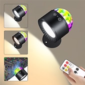 お買い得  装飾ライト-LED ウォールライト スポットライト リモコン付き 3色 デュアルヘッド 小さな魔法のボール 雰囲気ランプ クリエイティブ ナイトランプ レインボー投影 小さな魔法のボール USB 充電 フェスティバル パーティー 雰囲気 装飾ランプ 1個