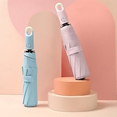 abordables Fournitures pour la maison-Parapluie de protection UV, parapluie automatique à trois volets avec boucle, parapluie de voyage coupe-vent pour l&#039;été, parapluie compact à ouverture et rétractation automatique pour les affaires et