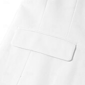 abordables Costumes d&amp;#39;affaires-Costumes de mariage en lin pour hommes blanc bleu ciel été unis ajustement ajusté 3 pièces à simple boutonnage deux boutons
