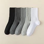 abordables Accesorios de Élite para Hombres-Hombre 1 Par Calcetín Negro Blanco Color Color sólido Escuela Formal Vacaciones Medio Todas las Temporadas Diario Casual