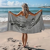 economico set di asciugamani da spiaggia-telo mare stampato, telo mare leggero e anti-sabbia ad asciugatura rapida, ideale per viaggi, piscina e uso all&#039;aperto