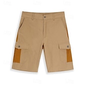 cheap Classic-Men&#039;s Cargo Shorts Outdoor Shorts Casual Shorts Hiking Shorts Patchwork Multi Pocket Straight Leg Color Block Moisture Wicking Wearable Knee Length Outdoor Casual Daily Fashion Classic Style Black