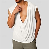 preiswerte Fitness Tank-Tops-Herren Tank Top Weste Unterhemd Ärmelloses Shirt Ärmellos Tiefer V-Ausschnitt Sommer Einfach Mode Designer Basic Klassisch Urlaub Straße Ausgehen Schwarz Weiß Grün Top T-Shirt für Herren