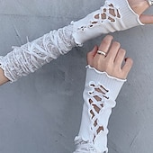 levne Rukávy a šála-rukavice lolita v baletním stylu bílé krajkové rukávy dámské tenké provedení letní ochrana před sluncem pikantní dívka ramínka dlouhé odhalené prsty