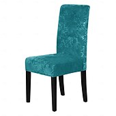 abordables Funda para silla de comedor-2 fundas elásticas de terciopelo para silla de comedor, fundas protectoras para silla con banda elástica para comedor, ceremonia de boda, banquete, decoración del hogar.