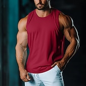 economico Canotte da palestra-Per uomo Canotta Gilet Canottiera Maglietta senza maniche Senza Maniche Girocollo Estate Semplice Moda Classico Casual Rete Streetwear Casuale Sportivo Nero Bianco Verde chiaro Maglietta Top per Uomo