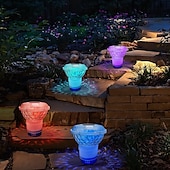 baratos Luzes Subaquáticas-1 peça flutuante solar rgb à prova d&#039;água para piscina, controle remoto para fonte de luz flutuante colorida e variável, luz flutuante para piscina