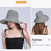 billige Hatter-solhatt for kvinner bred brem sommer upf50 uv-beskyttelsesstripe lett fottur utendørs caps