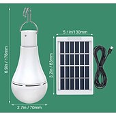 abordables Lampes et lanternes de camping-1 lampe de camping solaire d&#039;extérieur, chargement USB, double usage, éclairage d&#039;urgence, télécommande, lampe de travail