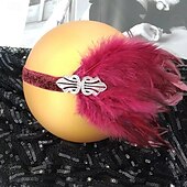 olcso Kiegészítők és még sok más-1920-as évek A nagy Gatsby Flapper fejpánt Gyöngyös karkötő Fülbevaló A nagy Gatsby Toll Retro Csillogó glitter Női Farsang Valentin nap Álarcos mulatság Party estélyi viselet Álarcos mulatság