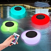 זול נורות תת מימיות-1 יחידה חיצונית סולארית rgb בריכה שלט רחוק עמיד למים, בריכת מזרקה אור 16 גוונים אור נוף צף אור, ארבעה סגנונות לבחירה