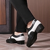 abordables Chaussures de danse-Homme Brogue Brogue Danse Disco Cuir PU Respirant Confortable Antidérapant À lacets Noir / blanc Noir Marron Automne Hiver