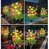 baratos Luzes de paisagem-1 lâmpada de encaixe para simulação solar de suculentas para áreas externas, jardim de pátio, caminho de gramado, lâmpada de paisagem, lâmpada decorativa, presente para entusiastas de jardinagem