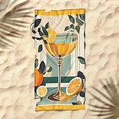 abordables juegos de toallas de playa-Toalla de playa estampada, manta de playa ligera, de secado rápido y sin arena, ideal para viajes, piscina y uso al aire libre.