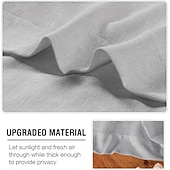 preiswerte Vorhänge &amp; Gardinen-Leinenvorhänge Natürliche Gemischte Vorhangpaneele Gardine für Wohnzimmer Durchsichtige Vorhänge 84 Zoll Länge 2 Stück Set Ösenfensterpaneele