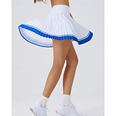 cheap Women&#039;s Skirts &amp; Skorts-US Open Women&#039;s Tennis Skirts Tennis Skirts with Shorts Pleated Side Pockets Breathable Tennis Golf Pickleball Patchwork Solid Colored Bottoms Black White Pink Tennis Clothing