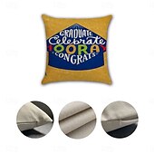 baratos Fronhas de Almofadas de Decoração-Capa de Travesseiros Decorativos de Formatura 4PC Melhor Presente de Formatura Capa de Almofada Quadrada Macia para Quarto Sala de Estar Sofá Cadeira