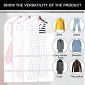 baratos Saco de Roupa &amp; Capa-Bolsa para roupas de dança, capa para roupas penduradas em peva espessada com 7 bolsos com zíper, bolsa para terno extra longa, transparente e à prova de poeira para armazenamento em armário ou viagem