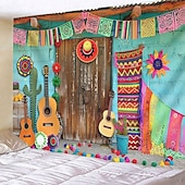 cheap Holiday Tapestries-Cinco de Mayo Mexican Hanging Tapestry Wall Art Large Tapestry Mural Decor Photograph Backdrop Blanket Curtain Home Bedroom Living Room Decoration