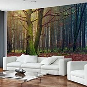 billiga Skogstapet-skog växt landskap hängande gobeläng väggkonst stor gobeläng väggmålning dekor fotografi bakgrund filt gardin hem sovrum vardagsrum dekoration