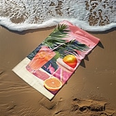 abordables juegos de toallas de playa-Toalla de playa estampada, manta de playa ligera, de secado rápido y sin arena, ideal para viajes, piscina y uso al aire libre.