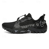 voordelige Casual Sneakers-Voor heren Sneakers Rivierschoenen Canyoning PU Leder Netstof Ademend Comfortabel Anti-slip Veters Zwart Donker paars Blauw Zomer Lente