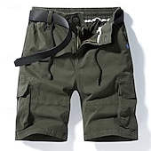 economico Classico-Per uomo Pantaloncini cargo Shorts Pantaloncini Estivi Multi-tasche Tasca con Patta Semplice Comodità Indossabile Lunghezza al ginocchio All&#039;aperto Sport Quotidiano Moda Casual Nero Giallo
