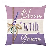 billige blomster- og plantestil-Sommer lavendel dekorative kastputer omslag 4PK myk firkantet sofa putevar putevar til soverom stue sofa stol