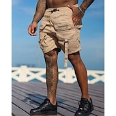 economico All&amp;#39;aperto-Per uomo Pantaloncini cargo Shorts Pantaloncini Estivi Coulisse Elastico in vita Multi-tasche Semplice Comodità Indossabile Lunghezza al ginocchio All&#039;aperto Sport Quotidiano Moda Casual Nero Marrone