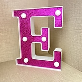 economico Luci decorative-Luci decorative con lettere viola da 16 cm, luci per feste, compleanno, Natale