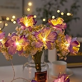 economico Strisce LED-Luci a LED a forma di fiore, stringa di luci fatate a LED da 2 m, 10 LED alimentati a batteria per Natale, Ringraziamento, San Valentino, giardino estivo, balcone, decorazione per feste