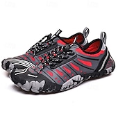 preiswerte Sneaker für Herren-Herren Sneaker Barfußschuhe Upstream-Schuhe Canyoning PU Leder Netz Bequem Rutschfest Atmungsaktiv Schnürung Rot + Grau Blau Grau Sommer Frühling