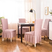 abordables Funda para silla de comedor-Cubierta de la silla del taburete Color sólido En Relieve Poliéster Fundas