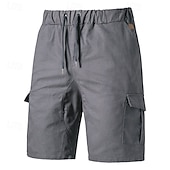 economico Classico-Per uomo Pantaloncini cargo Shorts Pantaloncini Estivi Coulisse Elastico in vita Multi-tasche Semplice Comodità Indossabile Lunghezza al ginocchio All&#039;aperto Sport Quotidiano Moda Casual Nero Blu