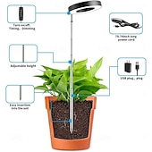 billige Plantevekstlamper-vekstlys fullt spekter led plantelys for innendørs planter vokselampe 10 dimbar lysstyrke automatisk timer svart stativ høydejusterbart halolys for sukkulenter urter løvverk i hjemmet