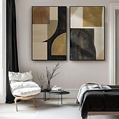 preiswerte Abstrakte Gemälde-Wabi Sabi Kunstwerk handgemaltes Ölgemälde handgemalte moderne Ölgemälde Wandkunst 2er Set beige abstrakte Malerei auf Leinwand ein Paar beige Textur Wandkunst neutrale abstrakte Wandkunst Boho
