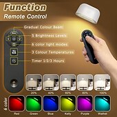 お買い得  パックライト-壁掛けライト 1個 磁気タッチ RGB 調光 USB充電 リモコンコントロール 360度回転 ベッドサイド 壁画 階段 読書灯