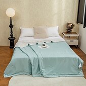 baratos Coleção de elite-Colcha de Verão Resfriante Respirável Edredom Leve para Dorminhocos Calorosos para Manter Fresco para Suores Noturnos Azul Verde Amarelo