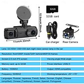 cheap Car DVR-1080P Full HD WIFI Car Dashcam 3 Channel Recording Front Left Right Rear Night Vision Loop Recording 24H Parking Monitor