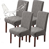 abordables Funda de silla-1 funda impermeable para silla de comedor, elástica, para silla Parsons, para comedor, cocina, funda protectora, extraíble y lavable.