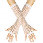 preiswerte Ärmel &amp; Schal-Dickes Netz Fischernetz elastische Handschuhe sexy lange Handschuhe Punk Halbfinger Nachtclub Party Etikette Handschuhe