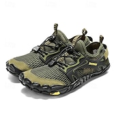 voordelige Herensneakers-Voor heren Sneakers Rivierschoenen Canyoning Casual Dagelijks PU Leder Netstof Ademend Comfortabel Anti-slip Veters Zwart Bruin Groen Zomer Lente