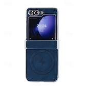 זול מארז סמסונג-מגן טלפון לאפל איירטאג Z Flip 6 Z Flip 5 Z Flip 4 Z Flip 3 תמיכה ספיגת מגנטים טעינה אלחוטית עמיד ללחץ רטרו PC עור PU