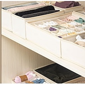 economico Organizzatori di Cassetti per Vestiti-Set di 4 contenitori per calzini e biancheria intima, contenitori portaoggetti in cotone e lino lavabili di alta qualità, organizer per biancheria intima e reggiseni, set per riporre vestiti e