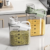 cheap Kitchen Storage-Cereal Containers Storage, 1500/2000/2800 ml Airtight Large Dry Food Storage Containers with Pouring Spout Measuring Cup for Snacks Grain Rice,BPA Free Dispenser Plastic Bin
