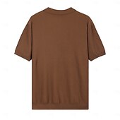 preiswerte Klassisches Poloshirt für Herren-Herren Polo Strick-Polopullover Geschäft Lässig V Ausschnitt Kurzarm Formell Linien / Wellen Neuheit Sommer Ganzjahres Schwarz Weiß Armeegrün Beige Kaffee Polo