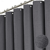 levne Sprchové závěsy-Lněný slonovinový sprchový závěs 180cm 70&quot; krém lněná texturovaná těžká 230GSM sada sprchových závěsů Boho venkovský shabby chic rustikální sprchové závěsy pro koupelnu vodotěsný dekorativní